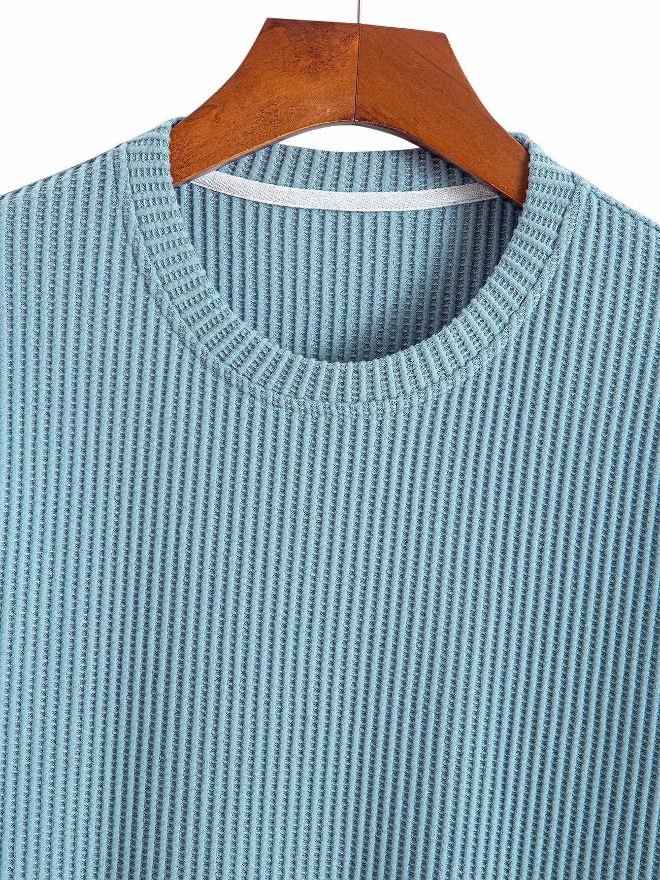 Secundino® | Knitted Waffle Arc Hem T-Shirt - Image 11