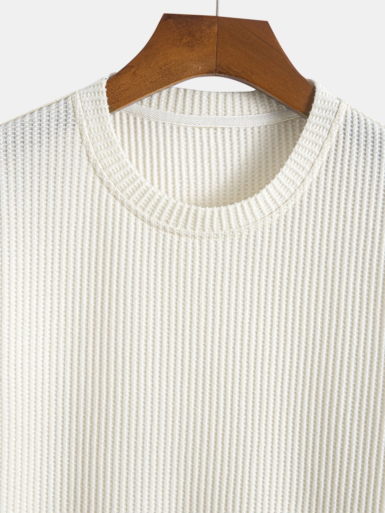 Secundino® | Knitted Waffle Arc Hem T-Shirt - Image 14