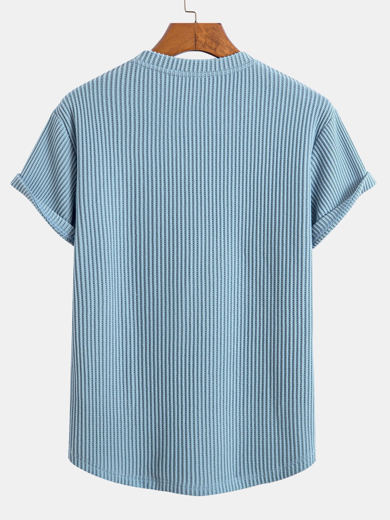 Secundino® | Knitted Waffle Arc Hem T-Shirt - Image 2