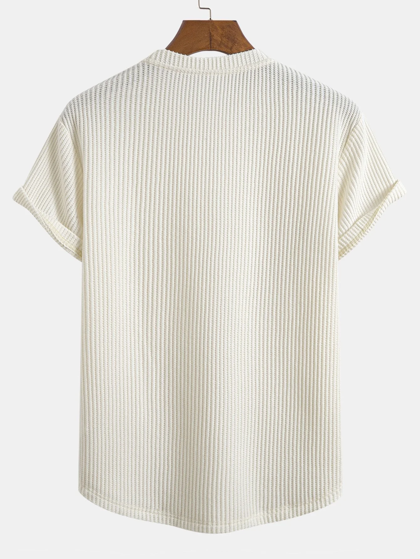 Secundino® | Knitted Waffle Arc Hem T-Shirt - Image 4