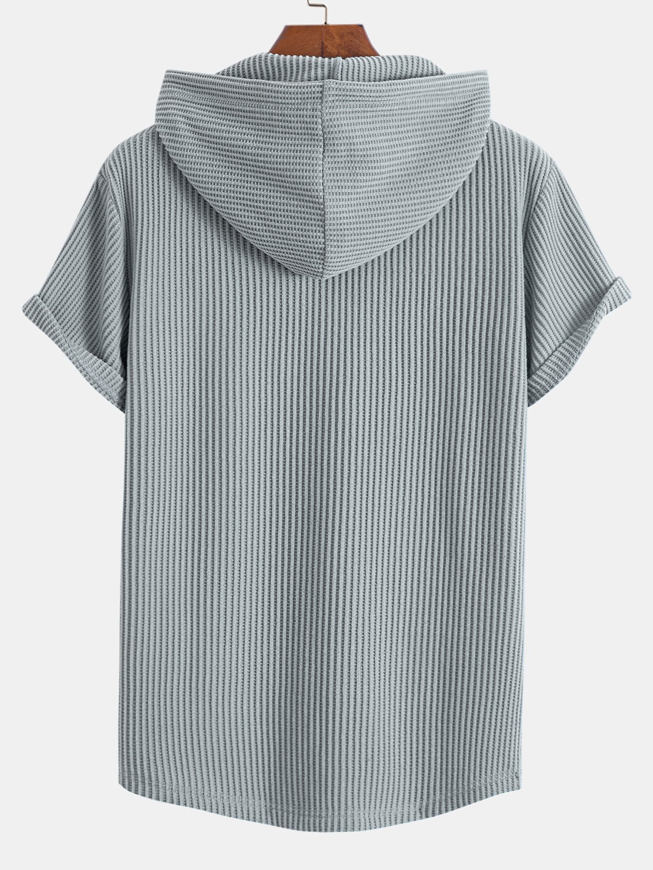 Serafín® | Knitted Waffle Arc Hem Hooded T-Shirt - Image 10