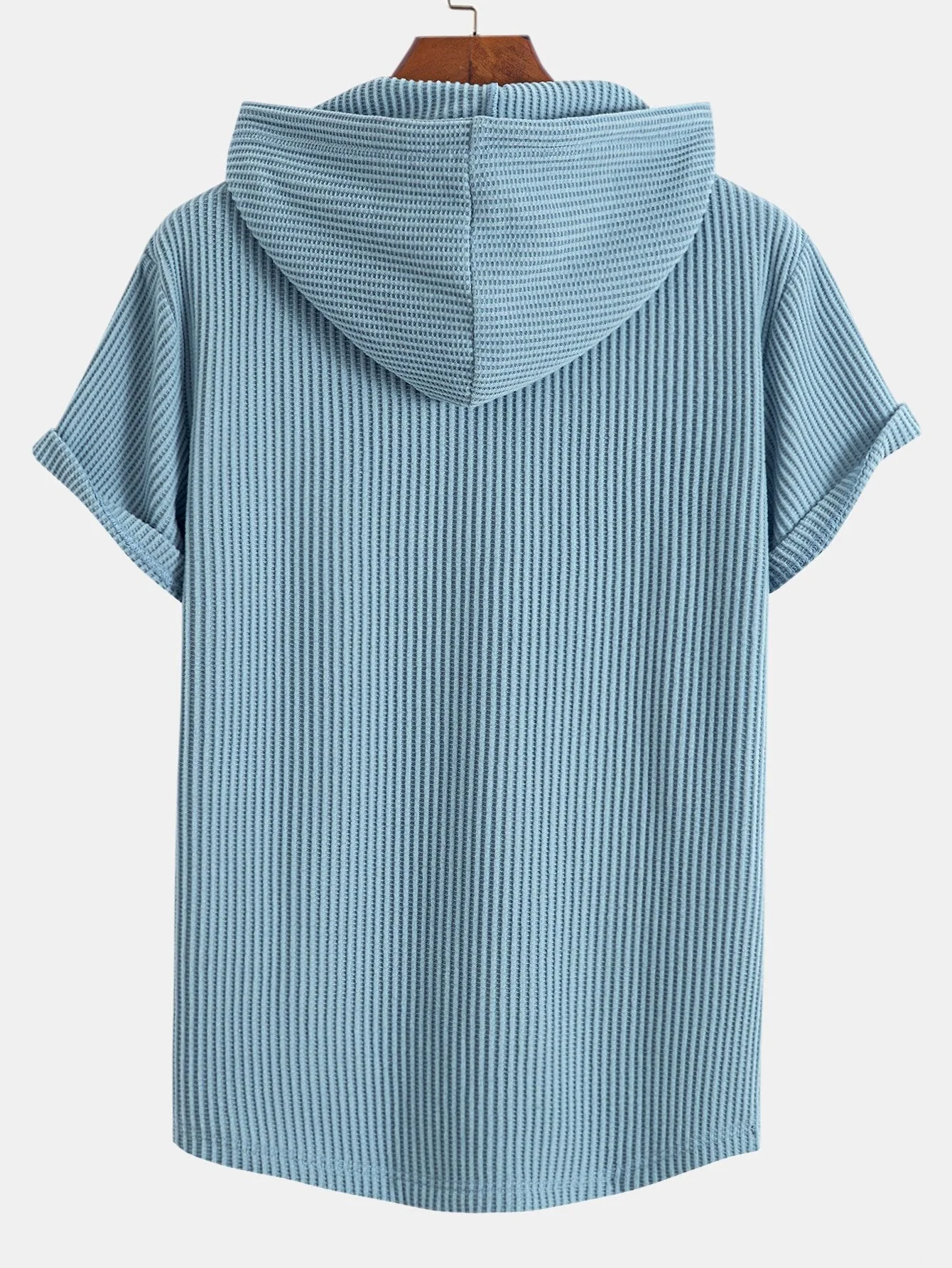Serafín® | Knitted Waffle Arc Hem Hooded T-Shirt - Image 6