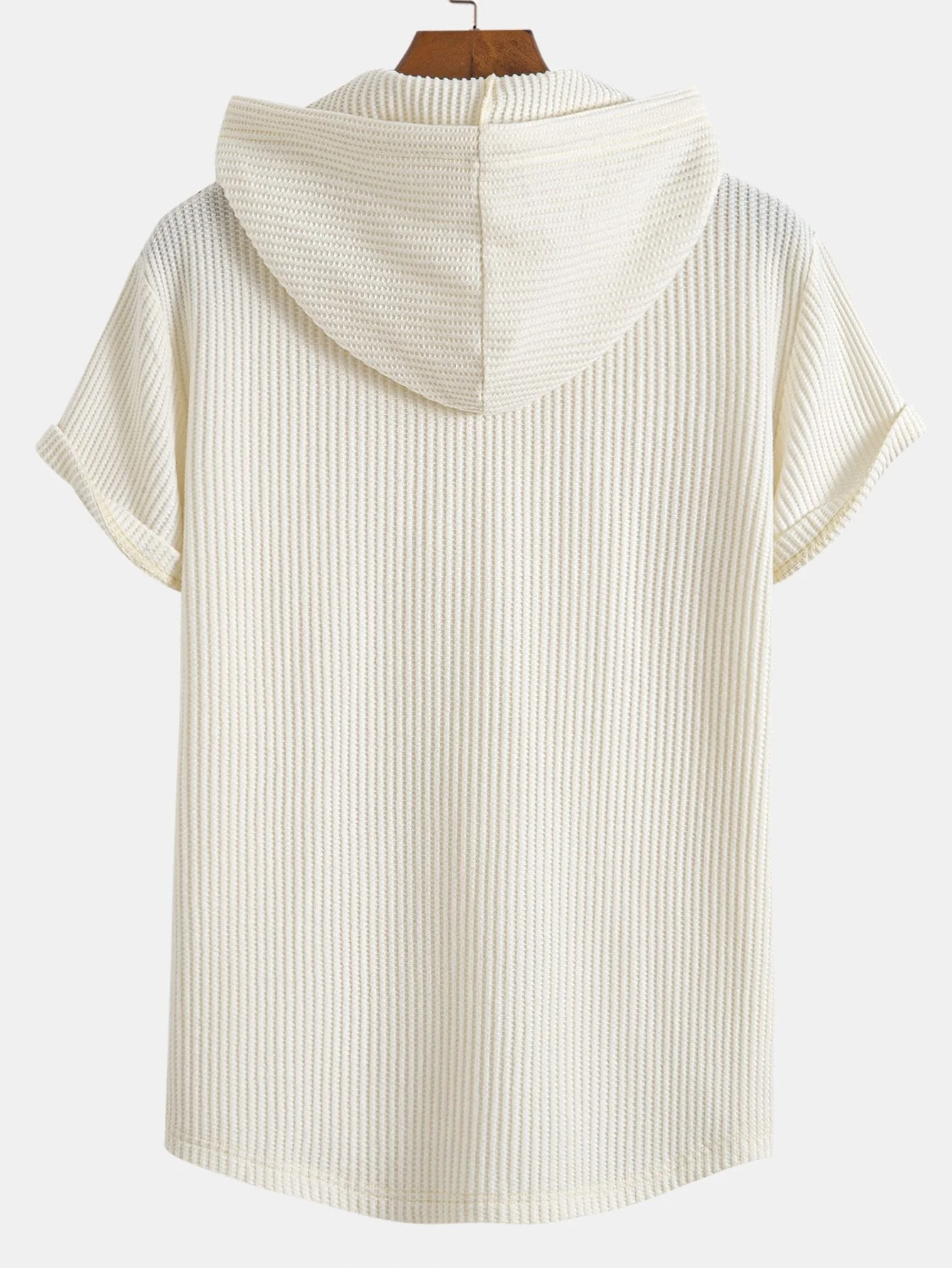 Serafín® | Knitted Waffle Arc Hem Hooded T-Shirt - Image 8