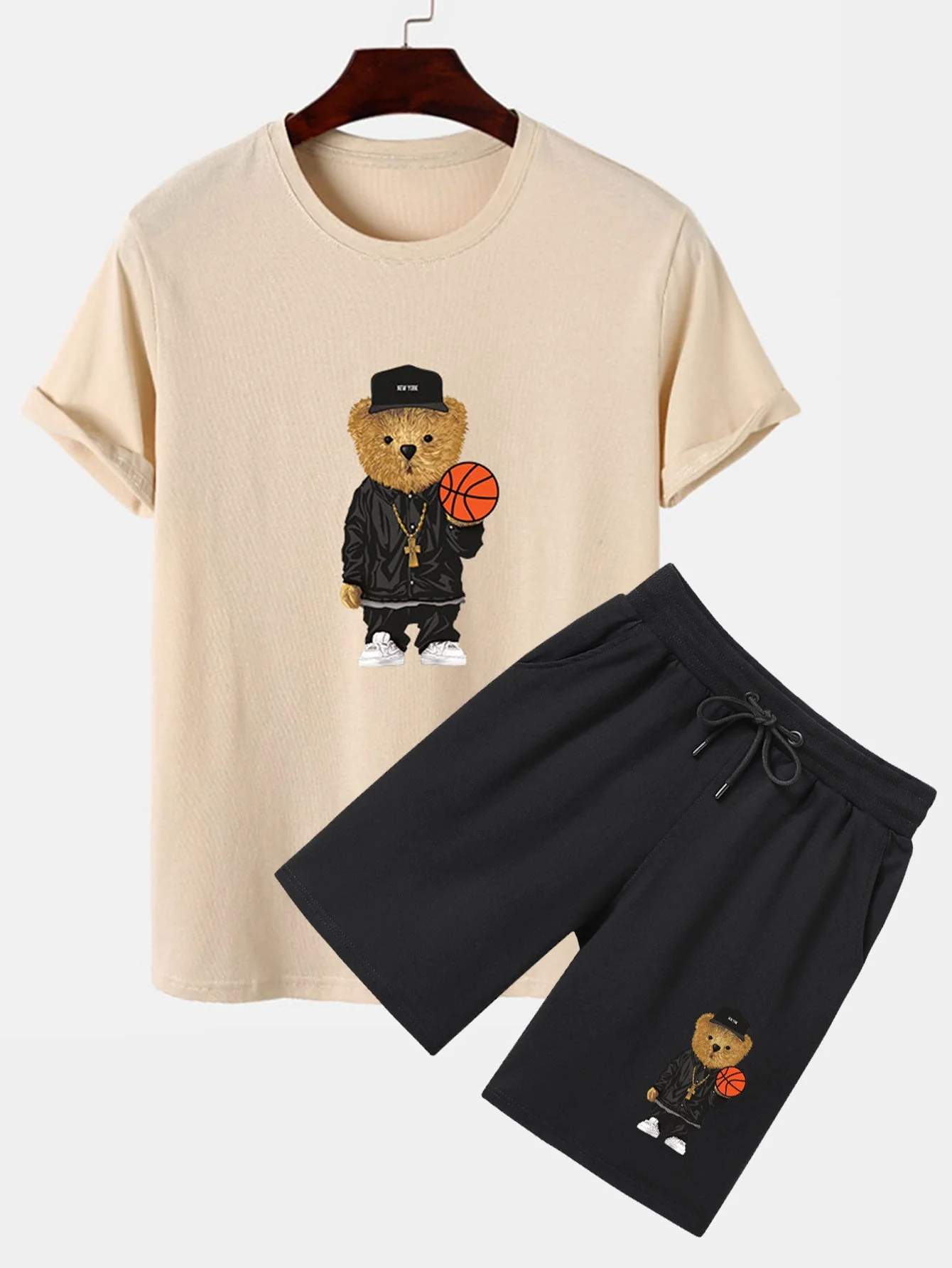 Sergio® | Basketball Bear Print T-Shirt & Shorts - Image 4