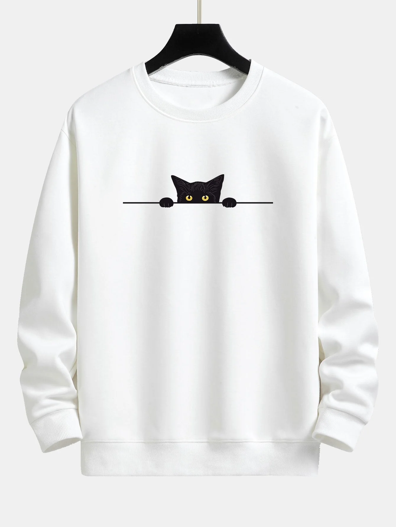 Sergio® | Black Cat Print Relax Fit Sweatshirt - Image 2