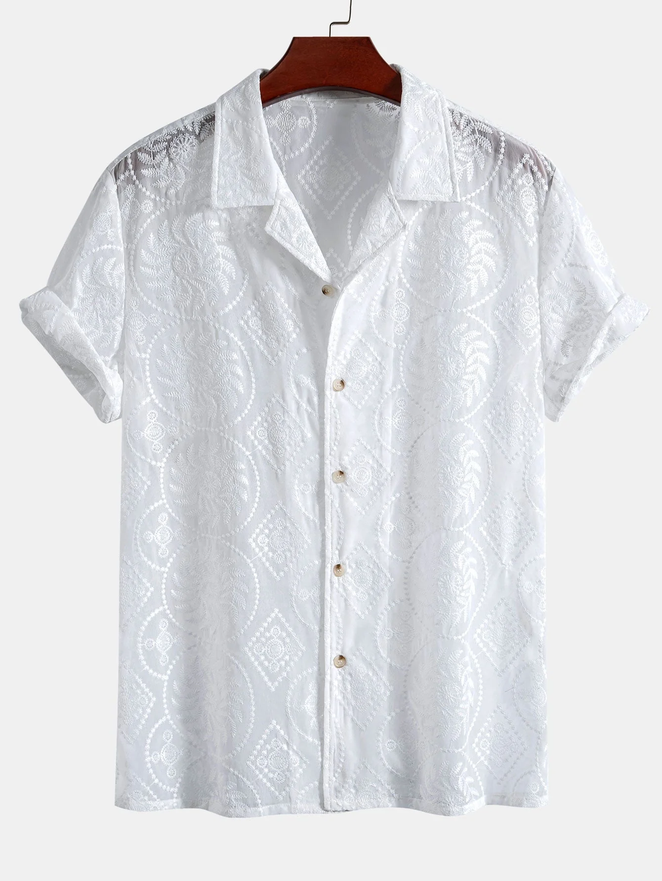 Sergio® | Embroidered Floral Cuban Shirt & Straight Leg Linen Pants - Image 3