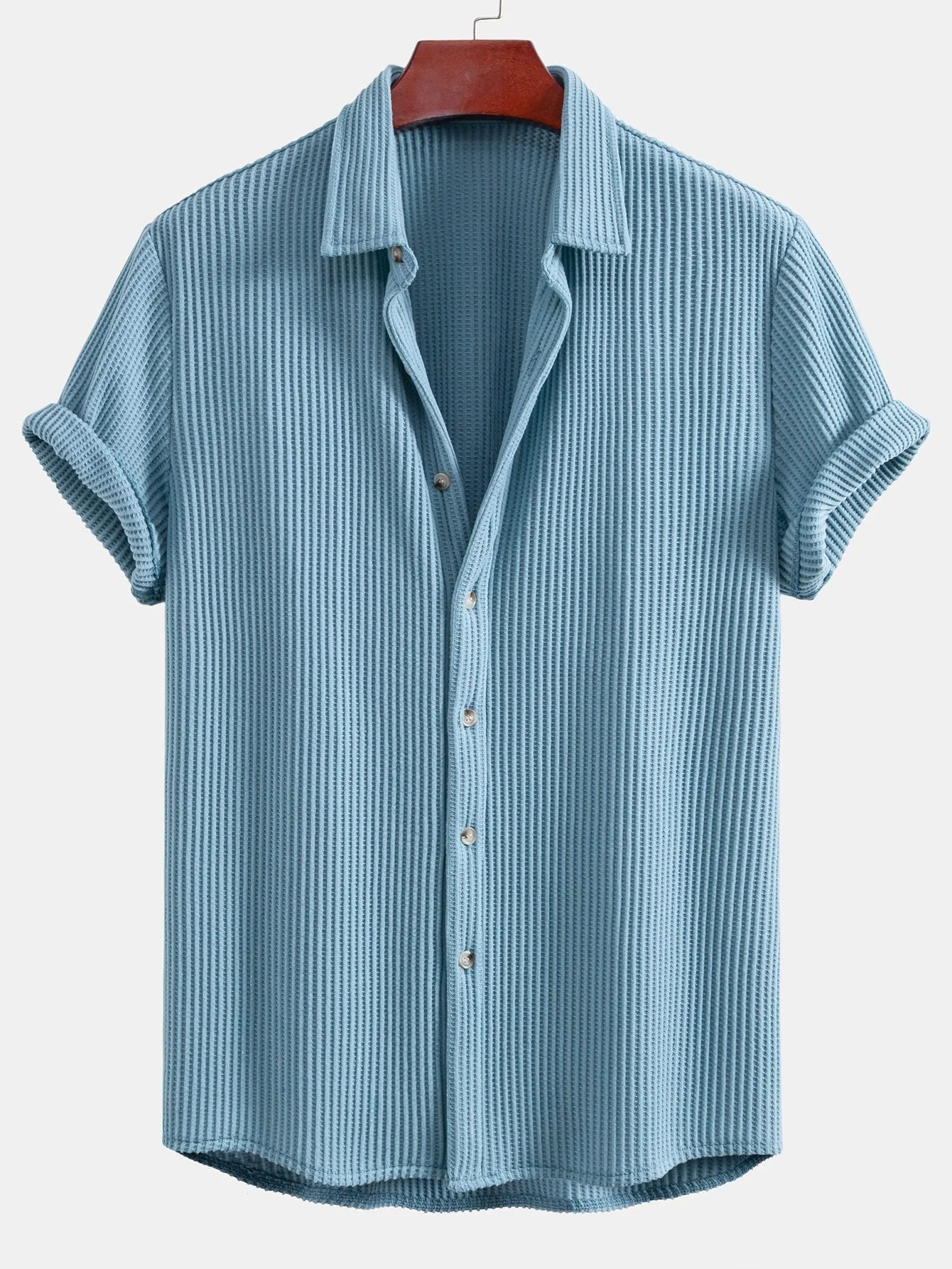 Sergio® | Waffle Button Up Shirt - Image 3