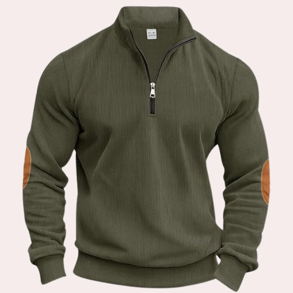Servando® | Men's Zipper Corduroy Sweater - Image 2