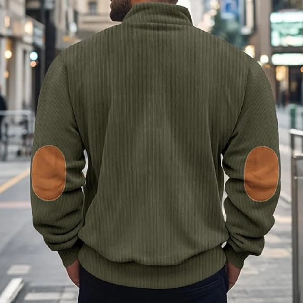 Servando® | Men's Zipper Corduroy Sweater - Image 3