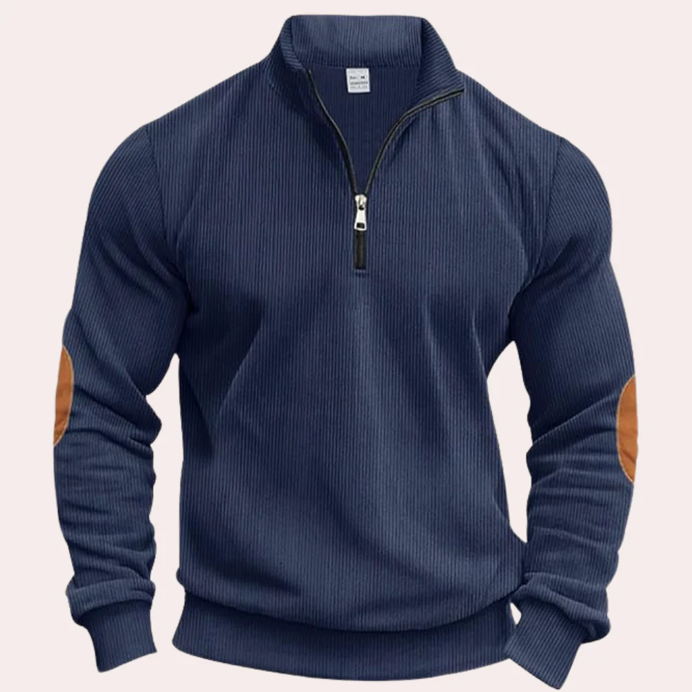 Servando® | Men's Zipper Corduroy Sweater - Image 6