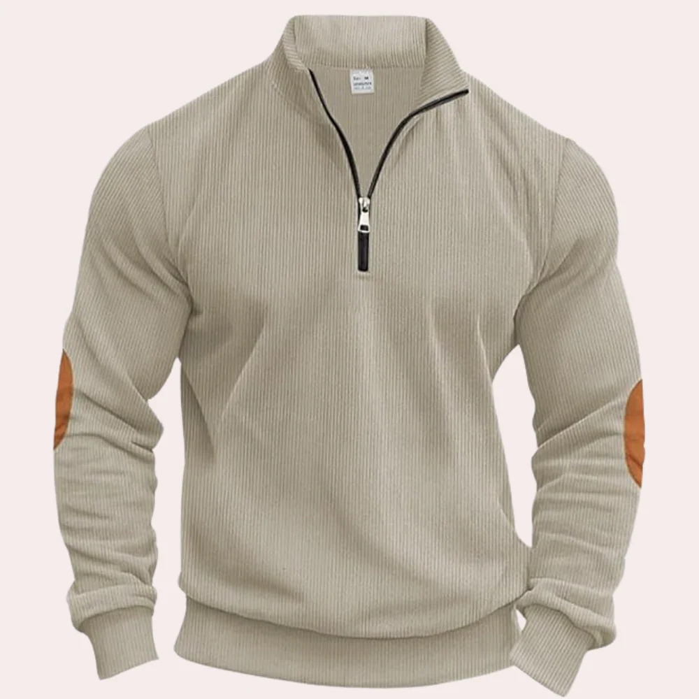 Servando® | Men's Zipper Corduroy Sweater - Image 7