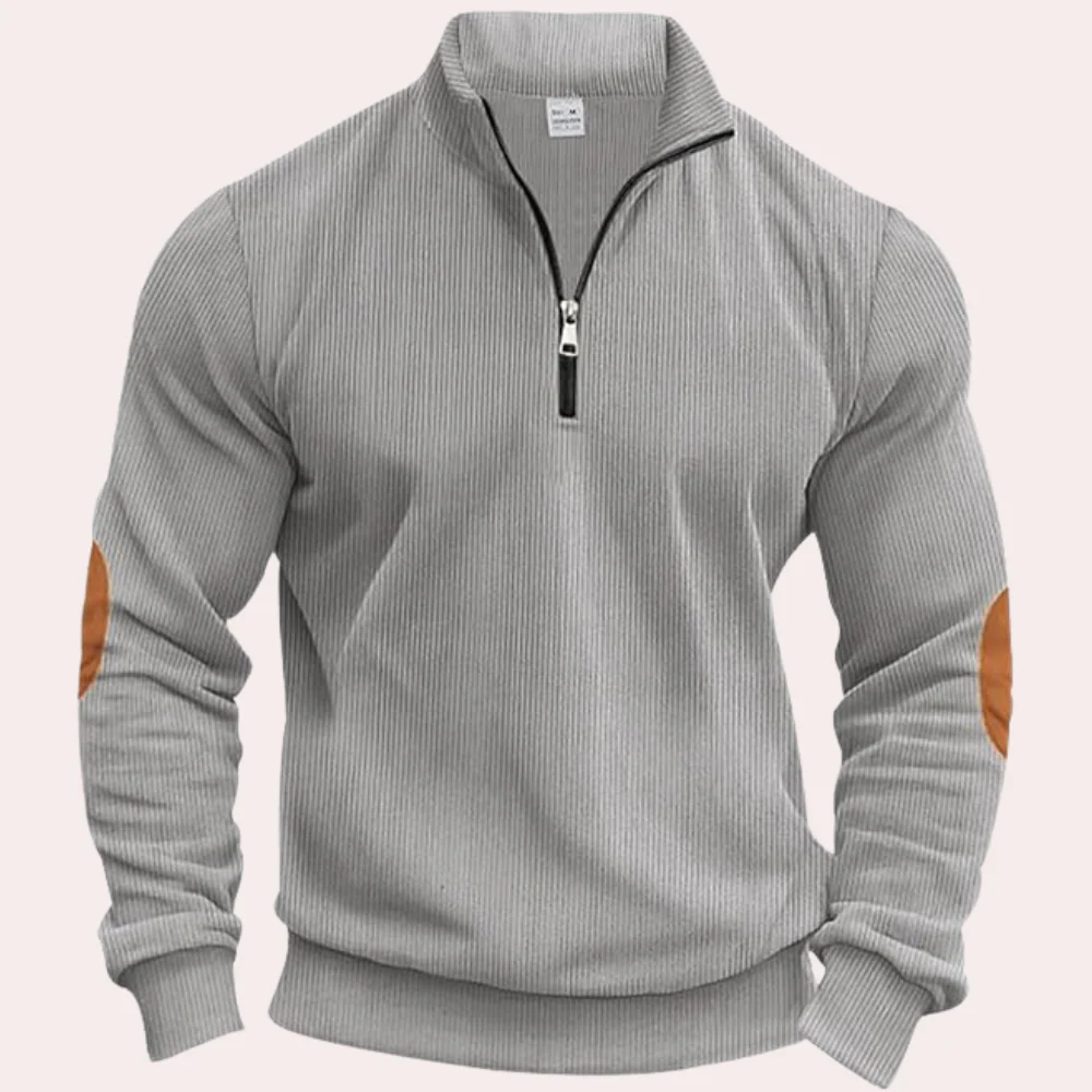 Servando® | Men's Zipper Corduroy Sweater - Image 8