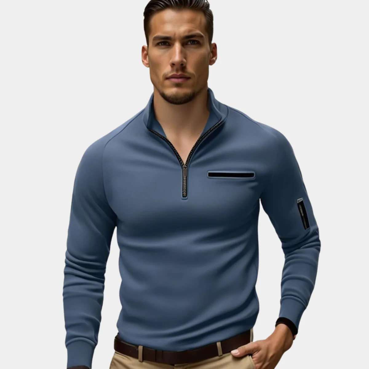Seth® | Modern Polo With Zip Details