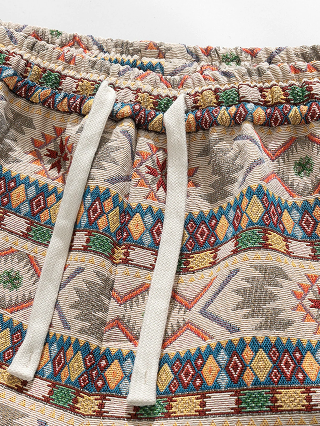 Severino® | Ethnic Geometric Jacquard Drawstring Shorts - Image 3
