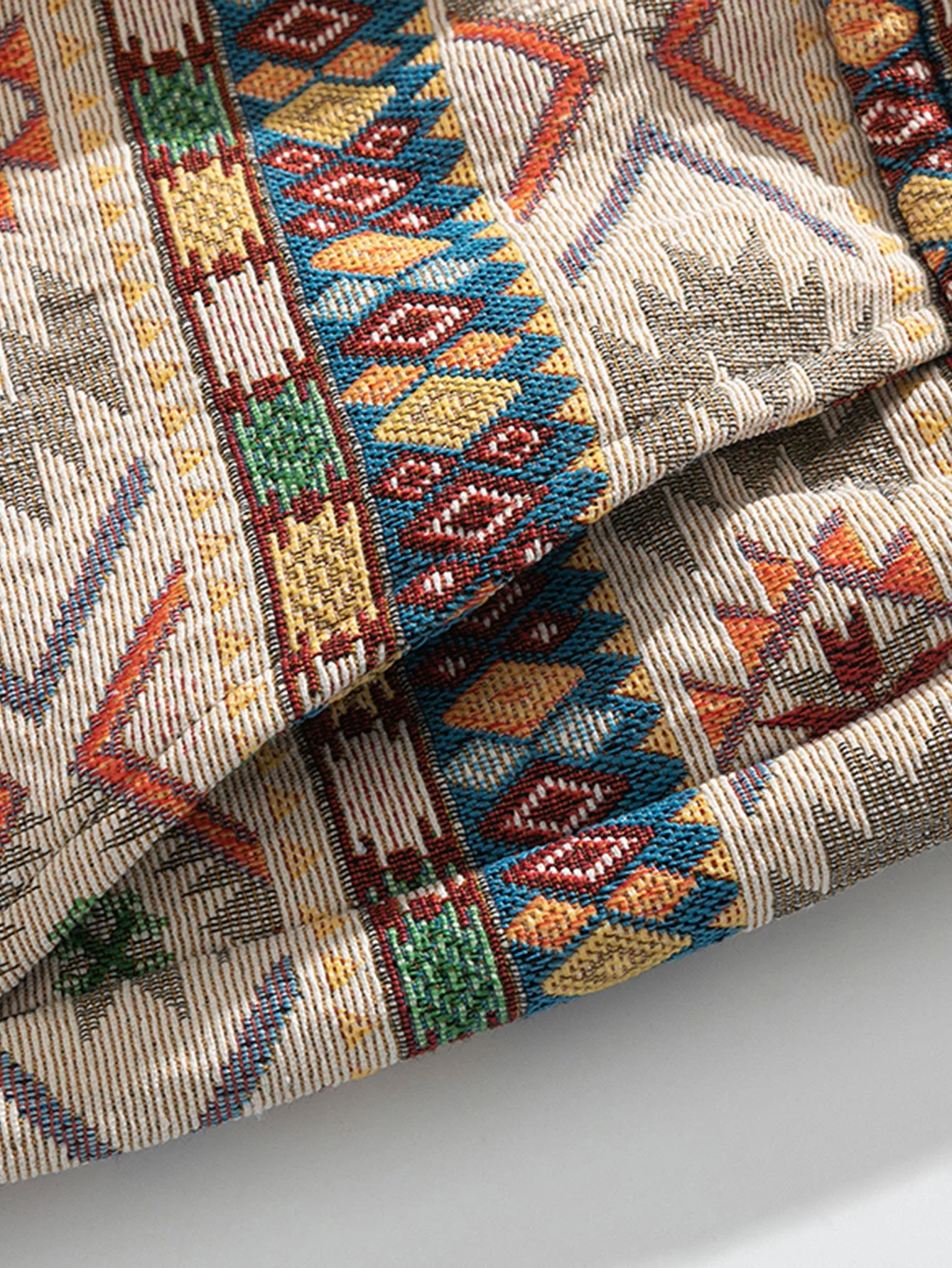 Severino® | Ethnic Geometric Jacquard Drawstring Shorts - Image 4