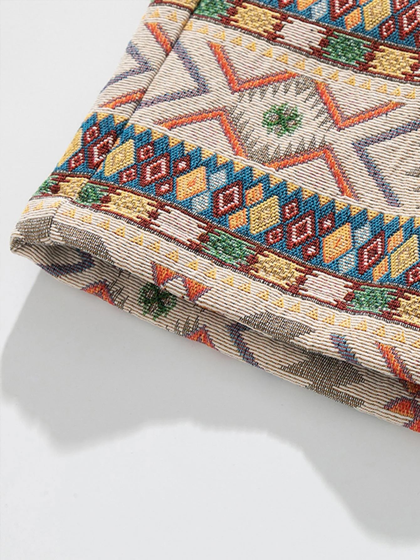 Severino® | Ethnic Geometric Jacquard Drawstring Shorts - Image 5
