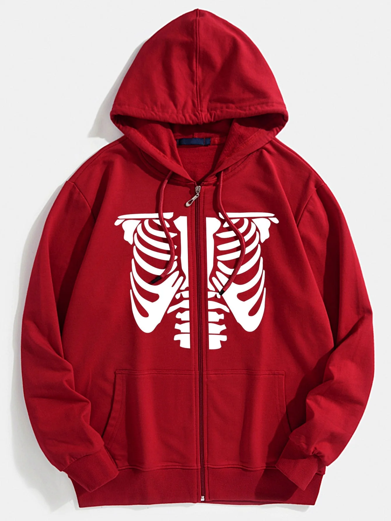 Shannon | Skeleton Print Zip Through Hoodie - Image 2