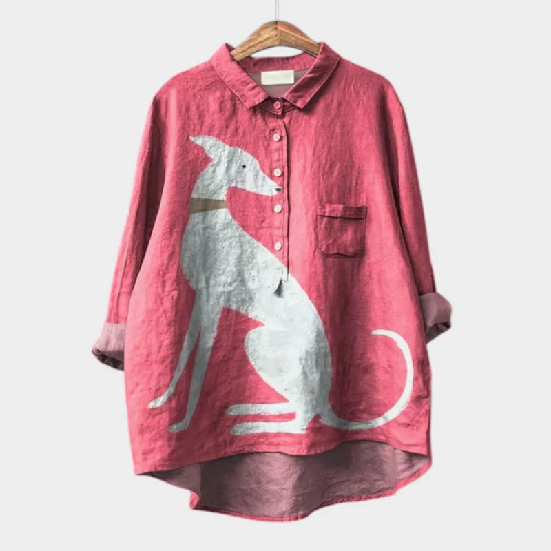 Shawn® | Oversized Dog Print Shirt For Everyday Casual Comfort - Image 2