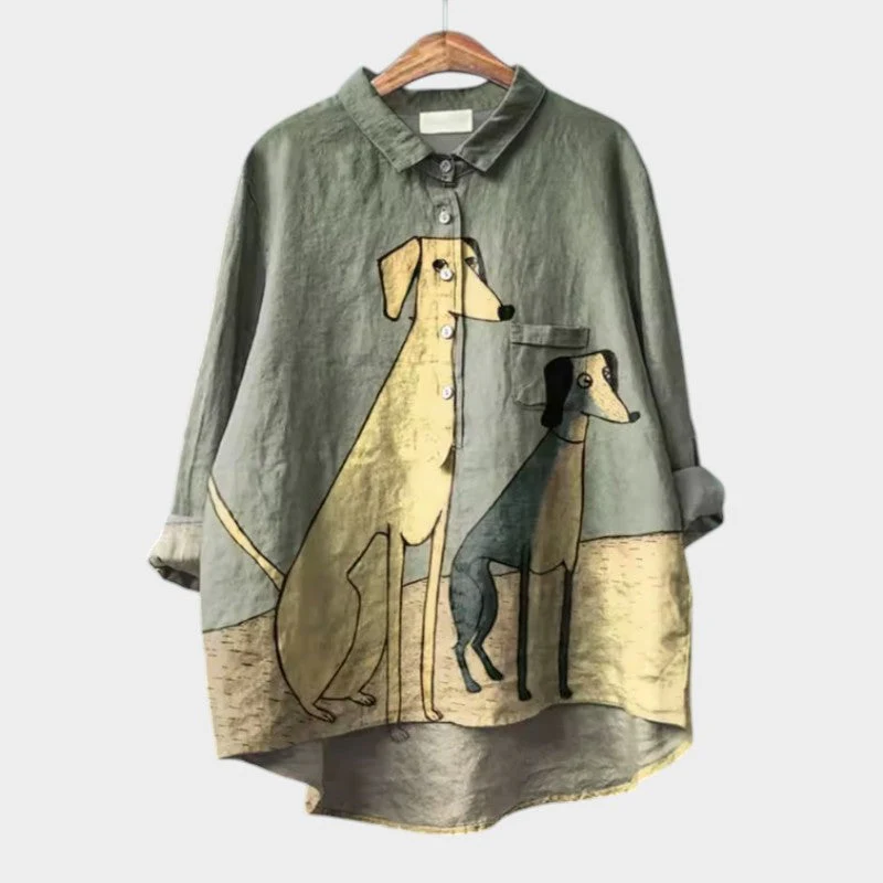 Shawn® | Oversized Dog Print Shirt For Everyday Casual Comfort - Image 3