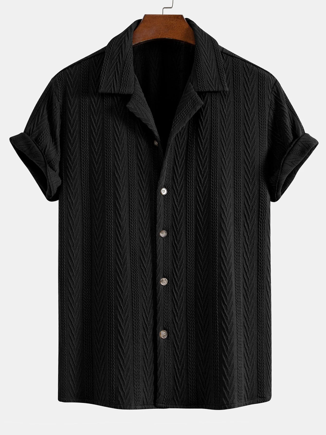 Shawn® | Texture Jacquard Cuban Shirt - Image 4