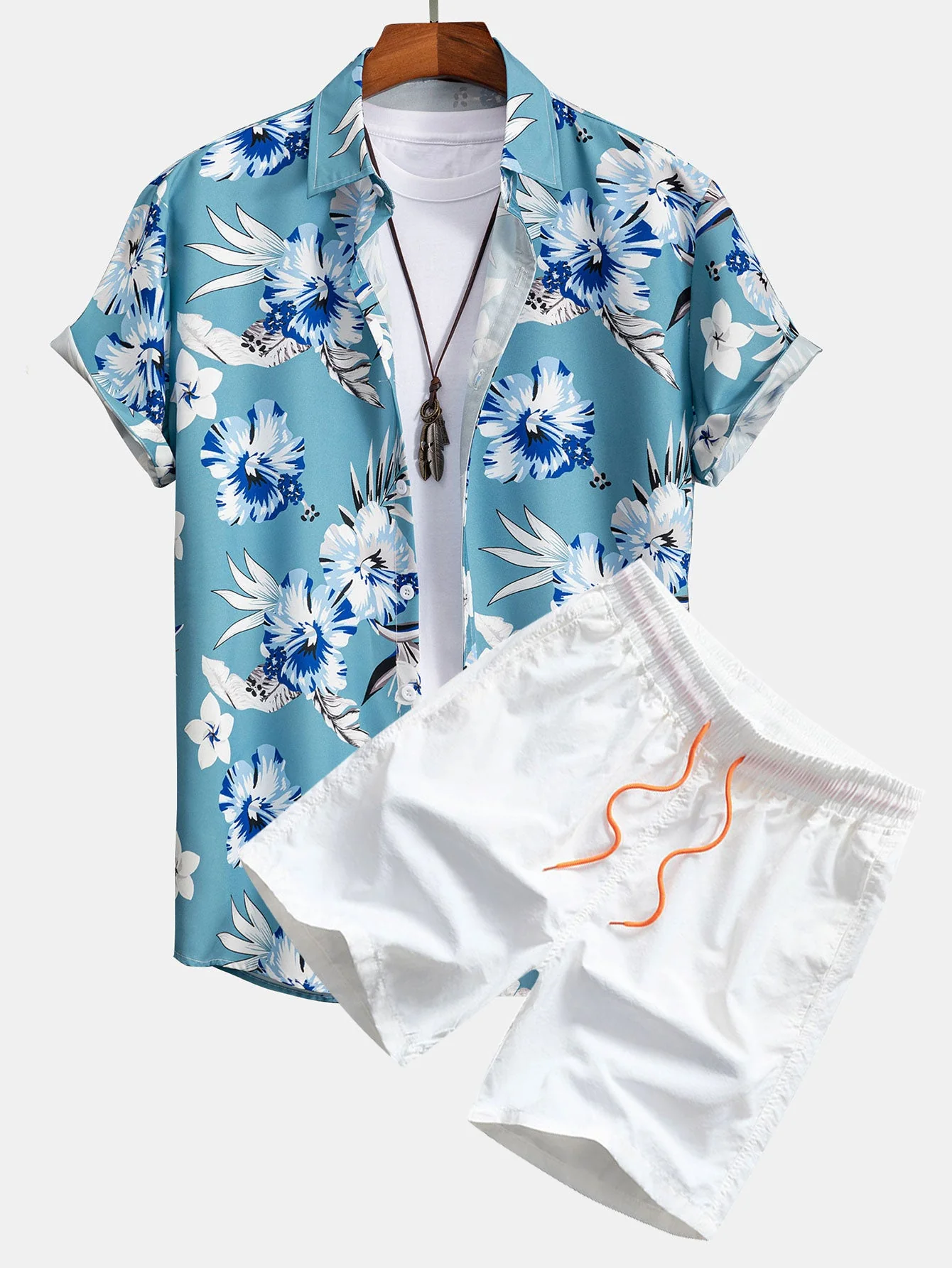 Sheldon® | Tropical Floral Print Button Up Shirt & Swim Shorts - Image 4