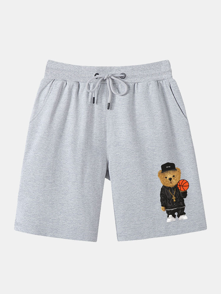 Sigismund | Basketball Bear Print Mid Length Shorts - Image 3