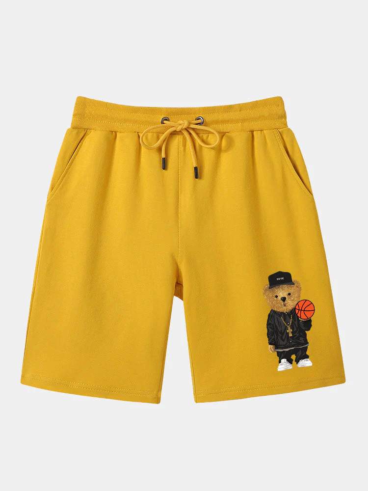Sigismund | Basketball Bear Print Mid Length Shorts - Image 5
