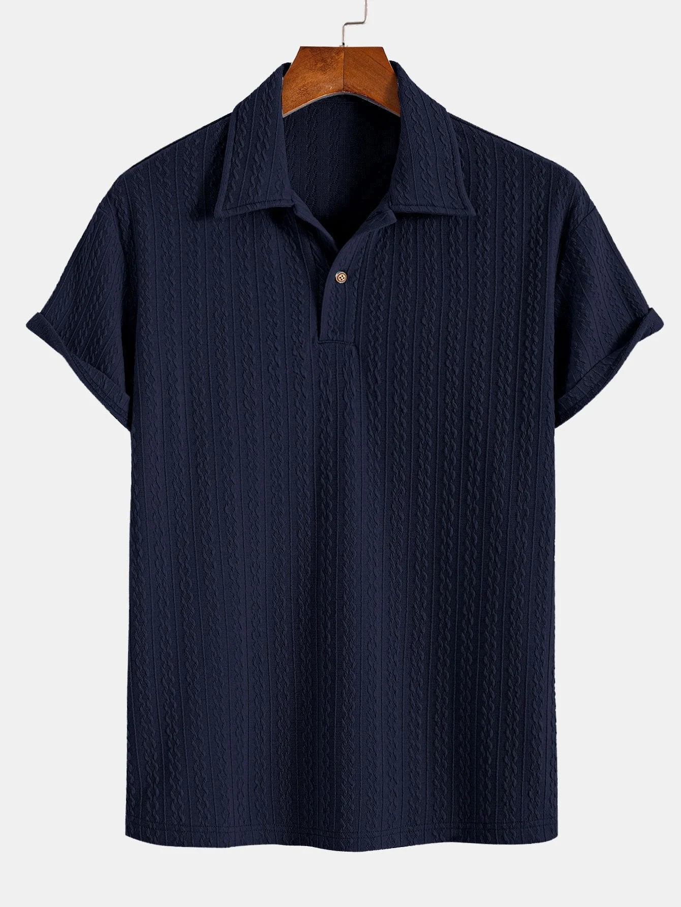 Silas | Textured Jacquard Polo - Image 3