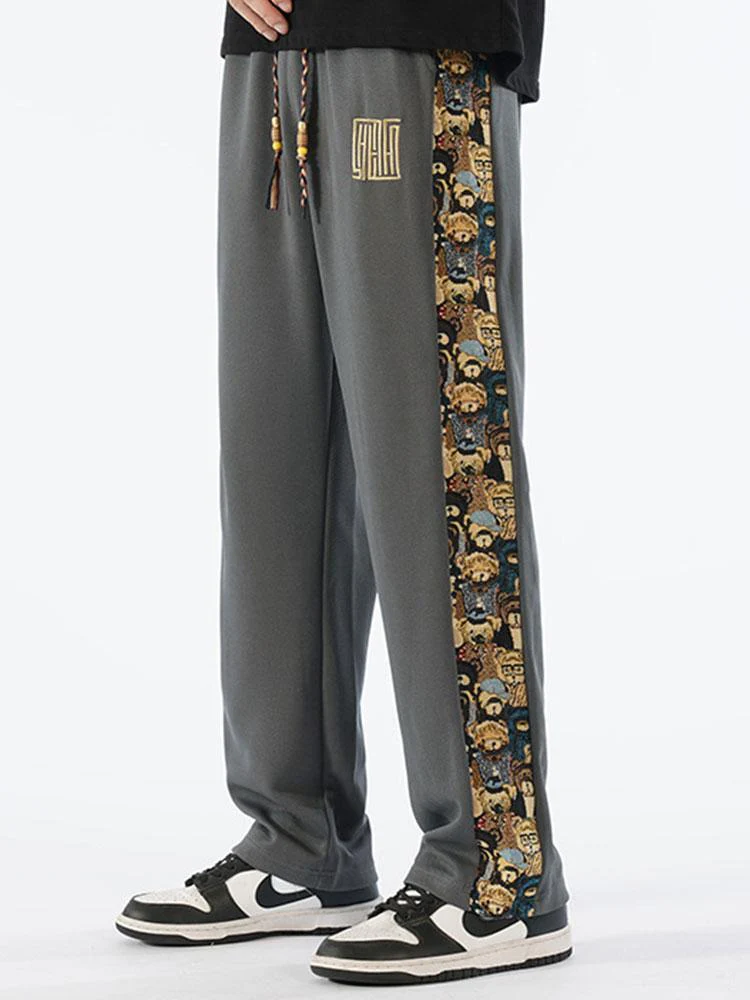 Silvestre® | Bear Print Patchwork Straight Leg Pants - Image 10