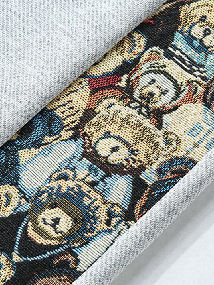 Silvestre® | Bear Print Patchwork Straight Leg Pants - Image 16