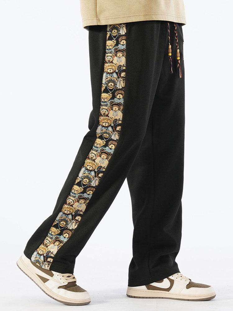 Silvestre® | Bear Print Patchwork Straight Leg Pants - Image 2
