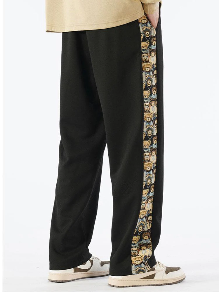 Silvestre® | Bear Print Patchwork Straight Leg Pants - Image 3