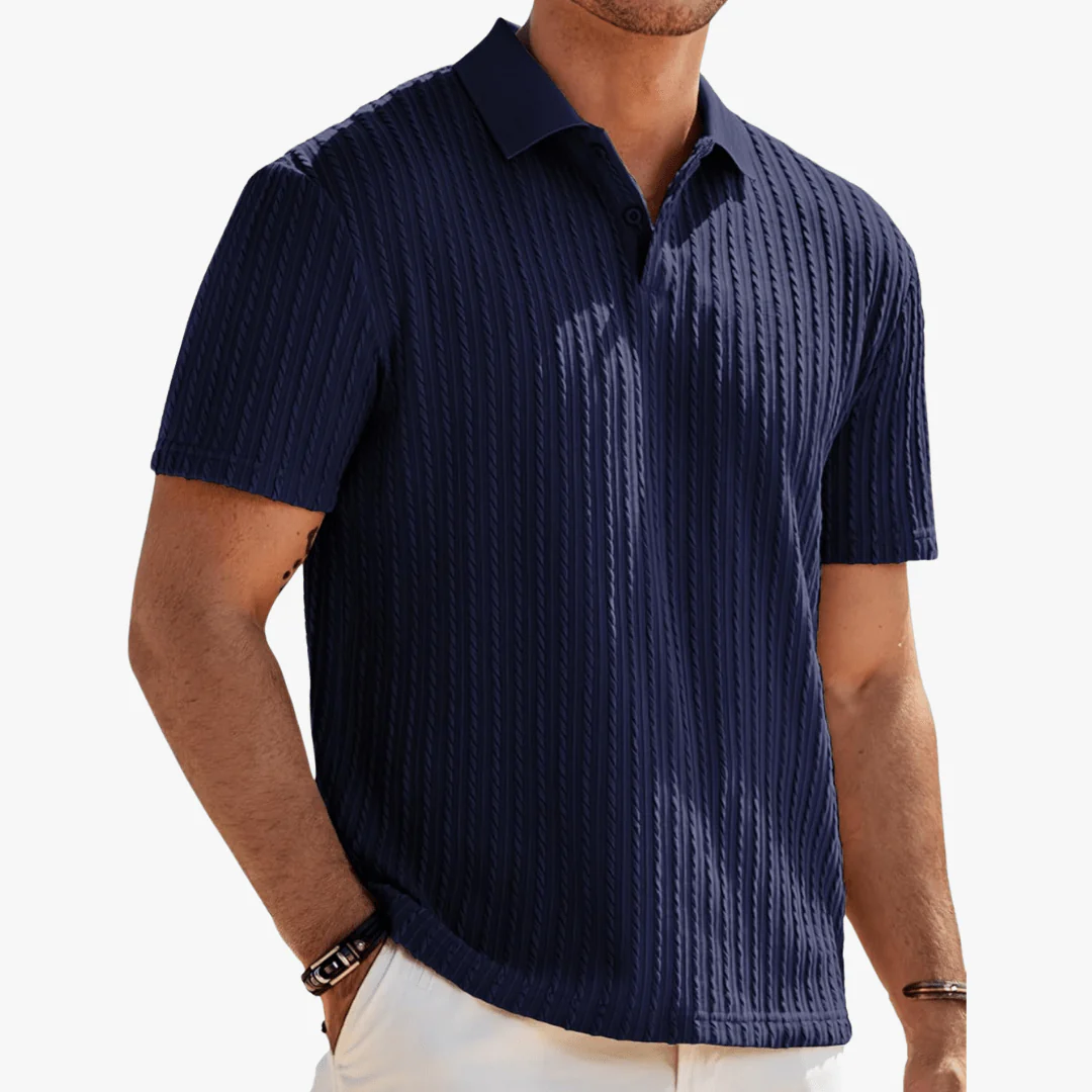 Silvio | Men's Vintage Knit Polo Shirt - Image 2