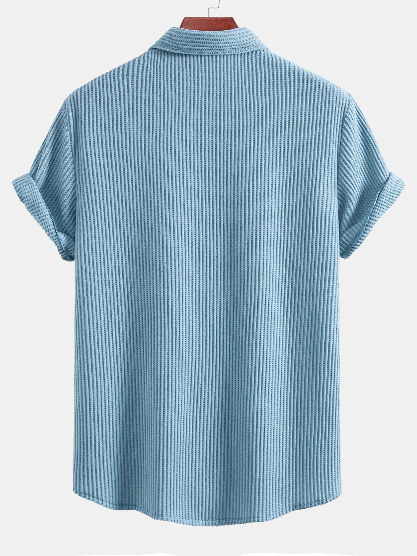 Simon® | Waffle Button Up Shirt & Drawstring Waffle Shorts - Image 7