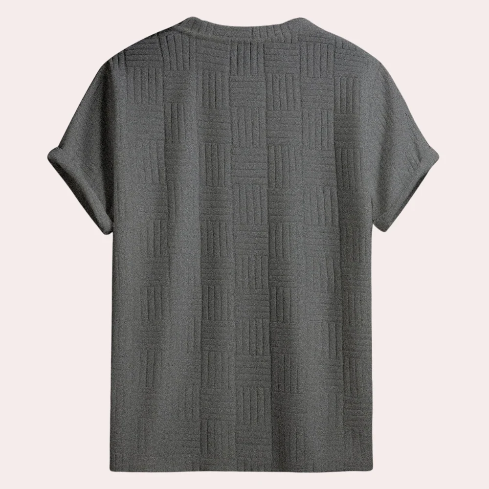 Sófocles® | Solid Color Textured T-Shirt For Men - Image 3