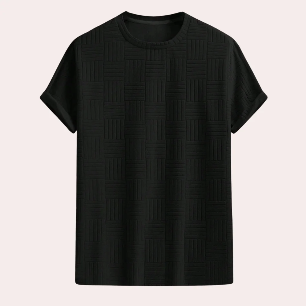 Sófocles® | Solid Color Textured T-Shirt For Men - Image 4