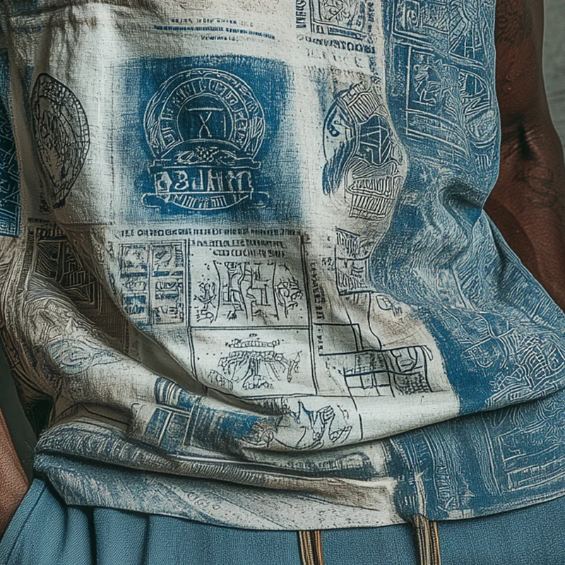 Spencer | Men'S Summer Fashion Stamp Printed Cotton Blended Tank Top - Image 4
