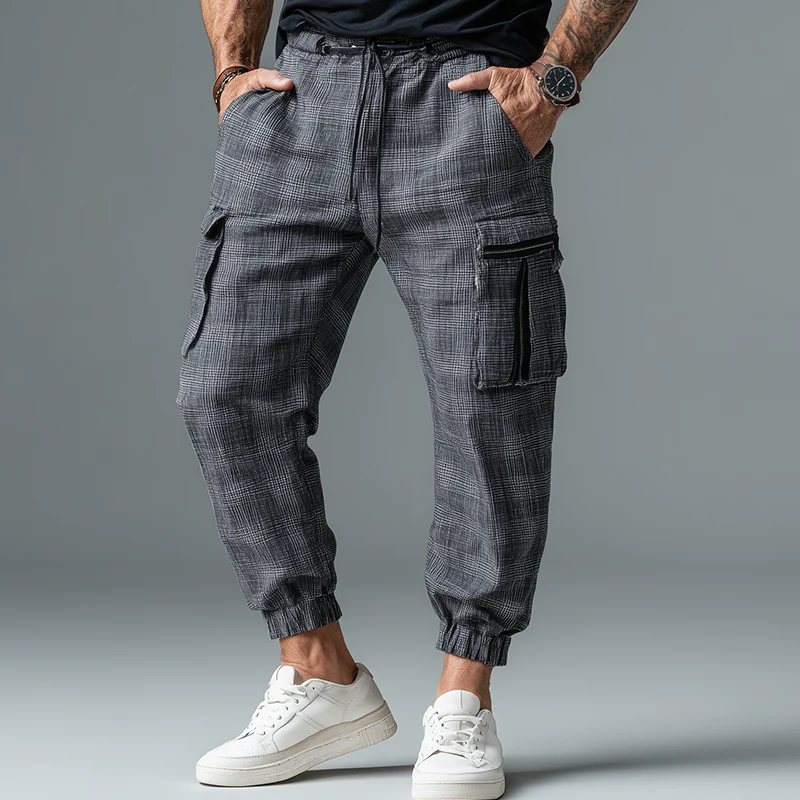 Stanley | Men'S Summer Fashion Plaid Linen Casual Pants - Image 2