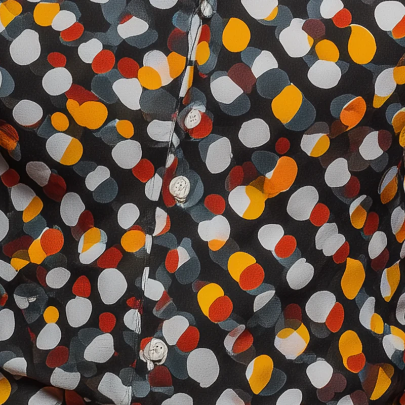 Stephen | Men'S Summer Fashion Polka Dot Printed Cotton Blended Short Sleeve Shirt - Image 3