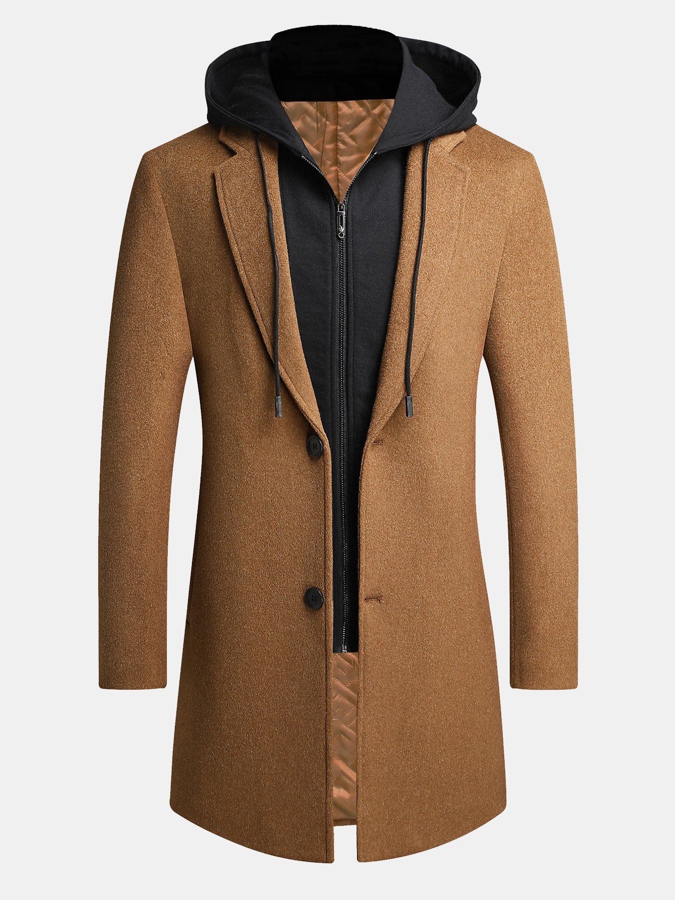Sterling | Detachable Hooded Woolen Overcoat - Image 11