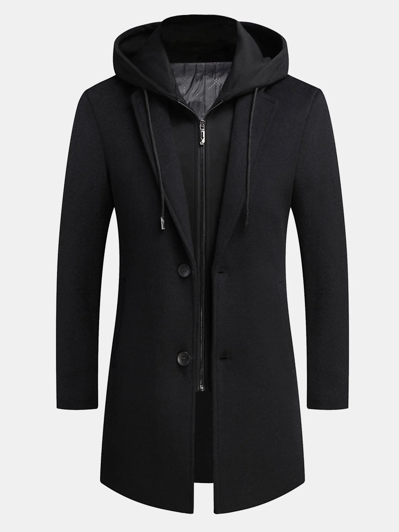 Sterling | Detachable Hooded Woolen Overcoat - Image 14