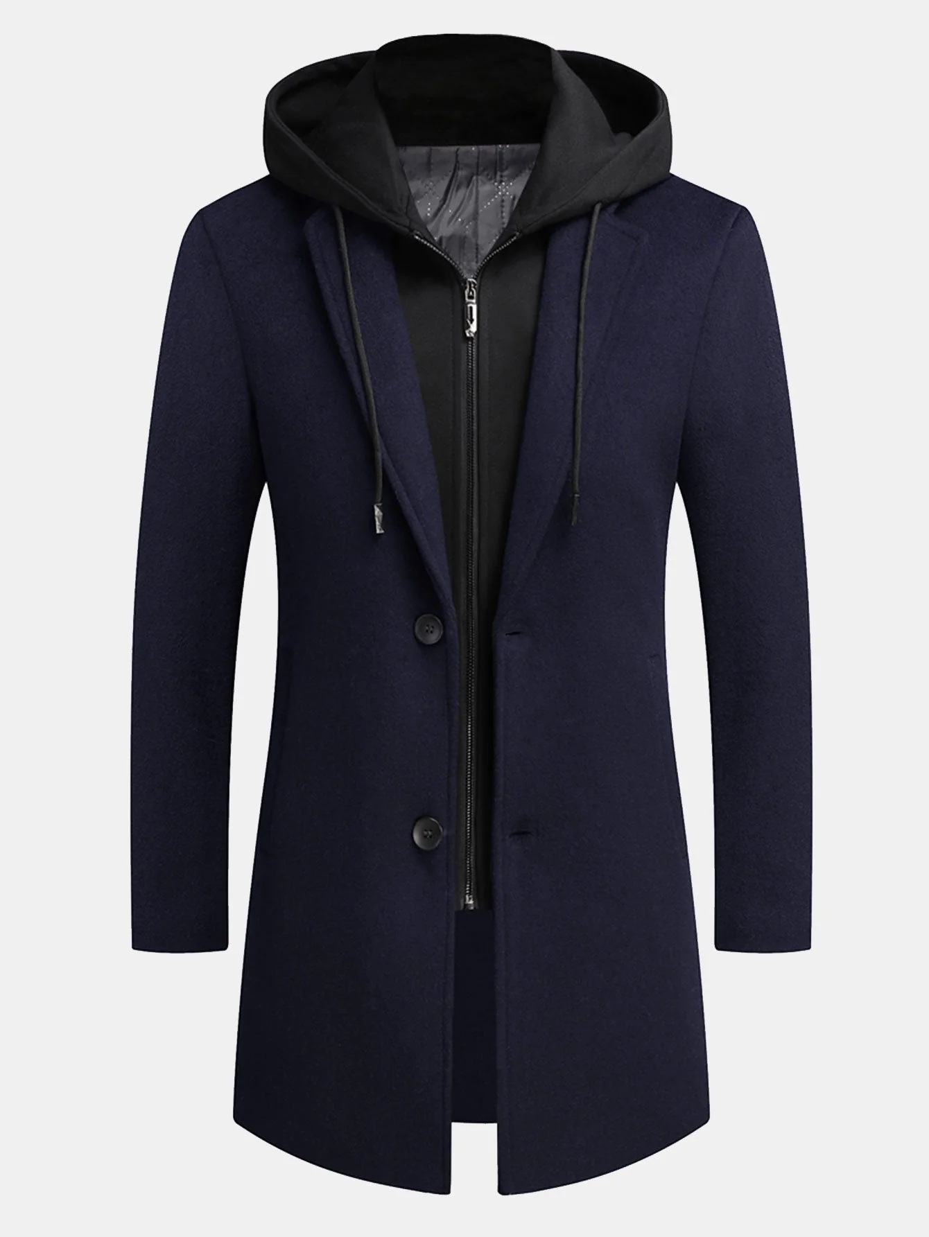 Sterling | Detachable Hooded Woolen Overcoat - Image 15