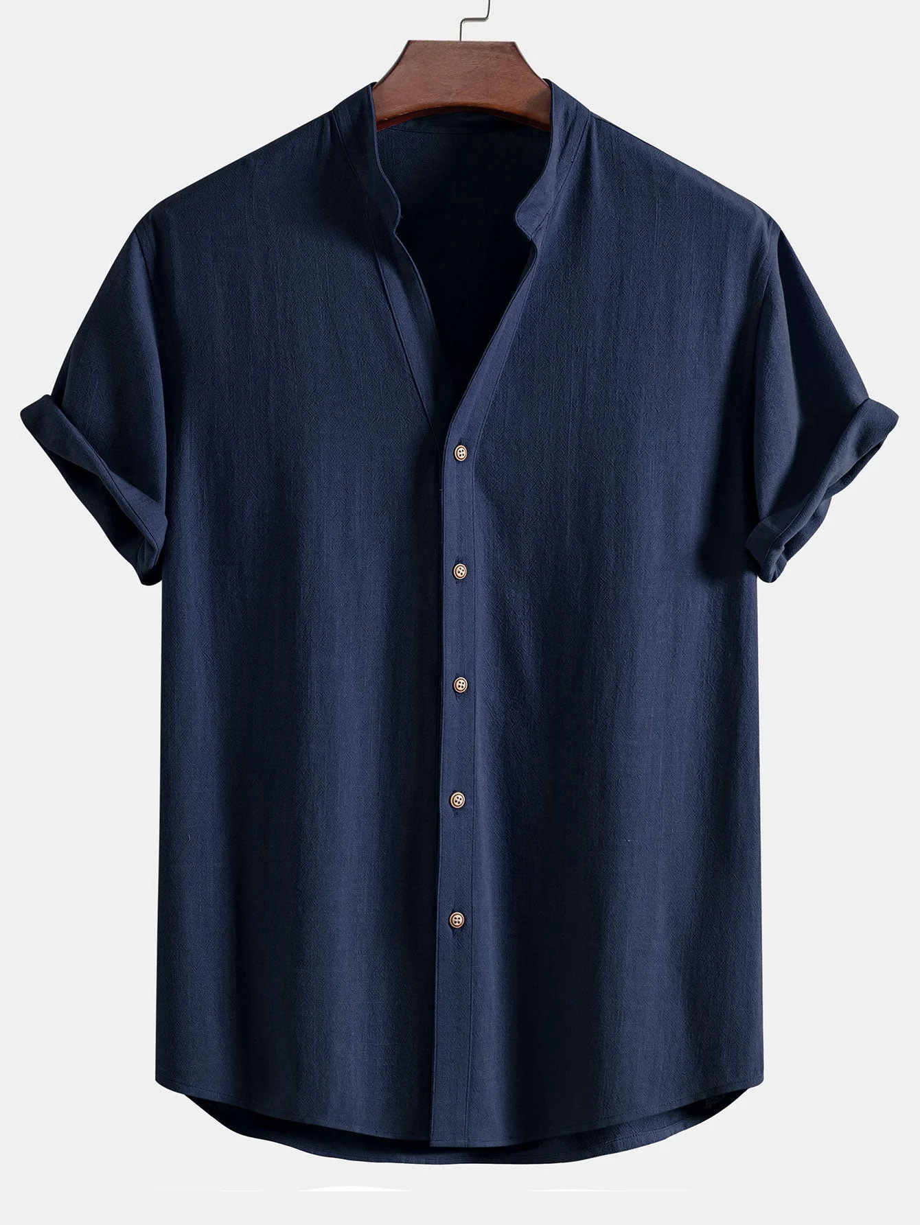 Steven® | Short Sleeve V Neck Linen Rayon Blend Shirt - Image 4