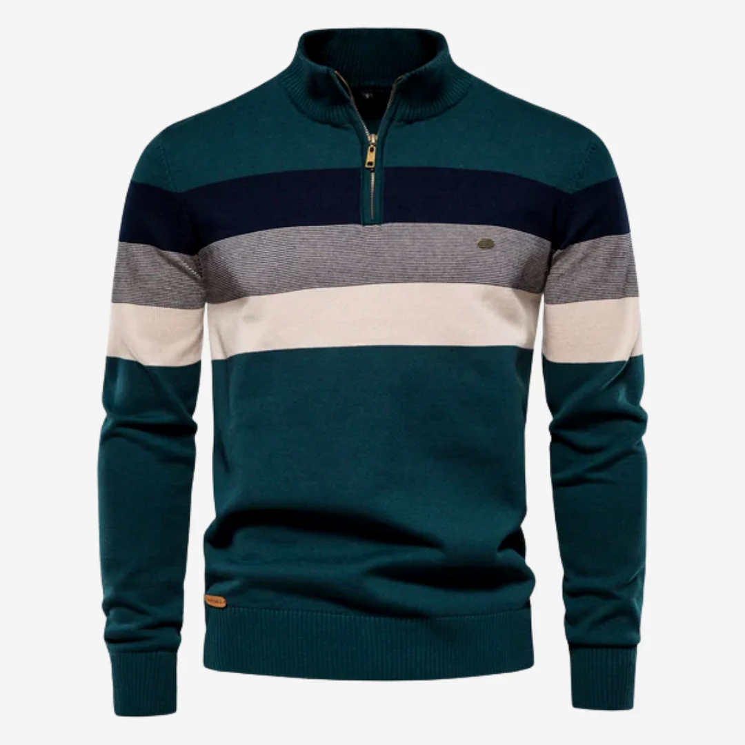 Steven® | Striped knitted sweater slim fit cotton blend - Image 2