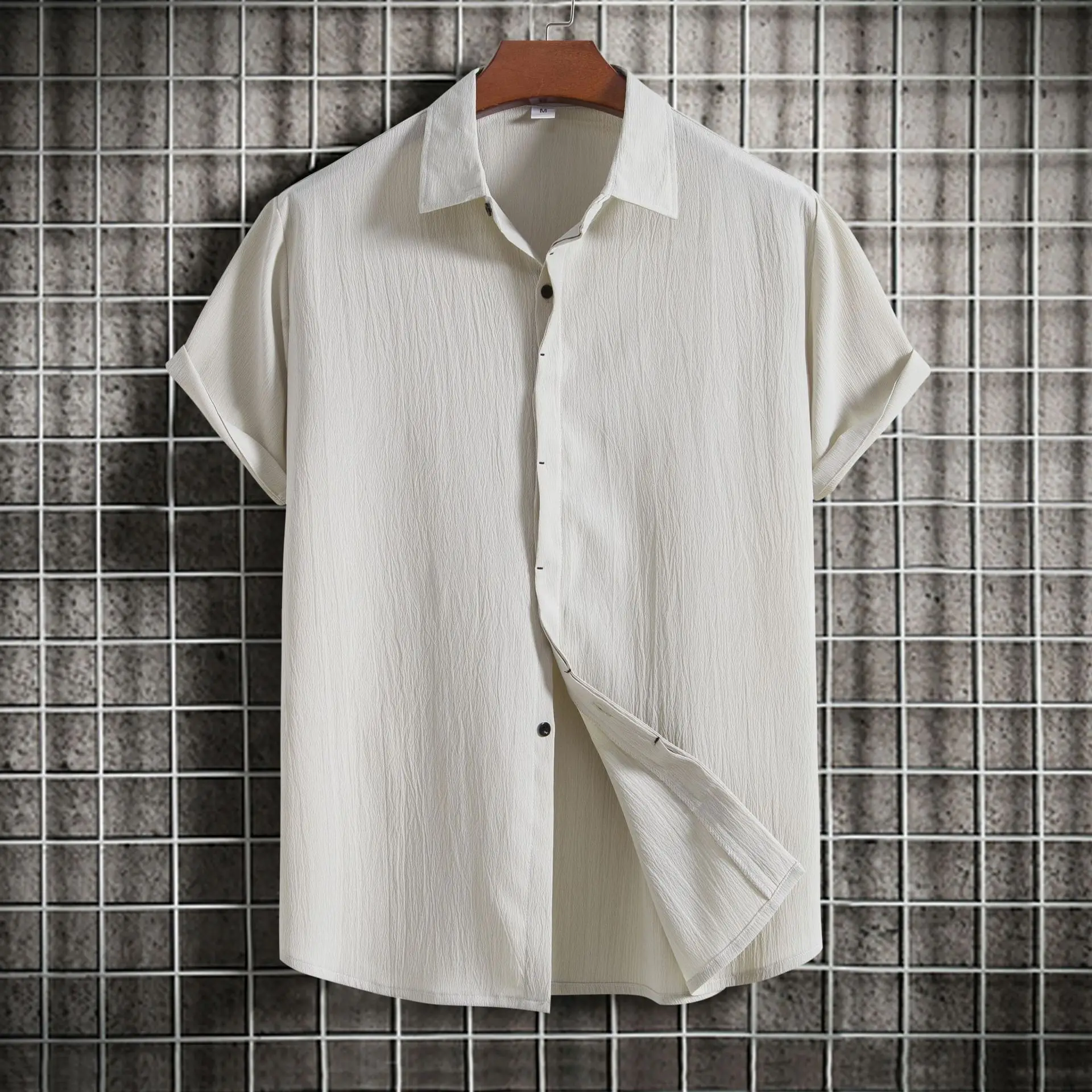 Steven | Cotton Linen Short Sleeved Shirt - Image 2