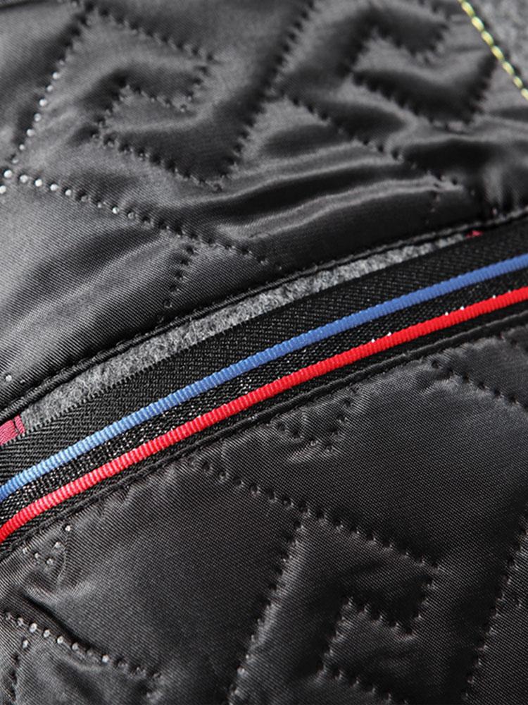 Stone | Quilted Lined Wool Blend Lapel Overcoat - Image 5