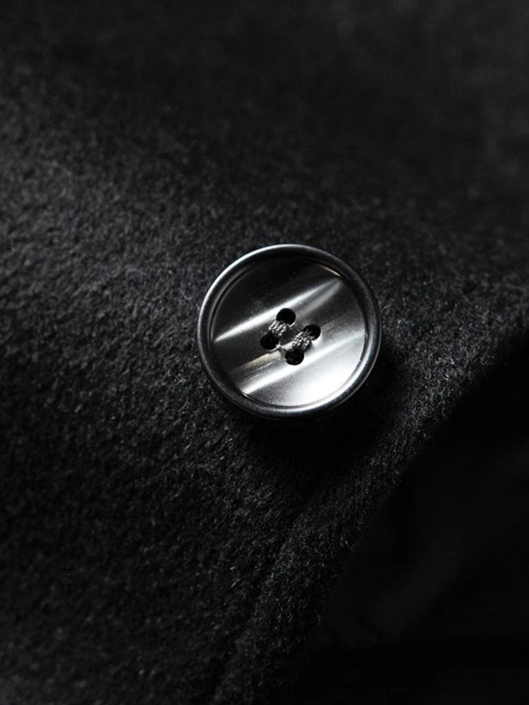 Stone | Quilted Lined Wool Blend Lapel Overcoat - Image 7