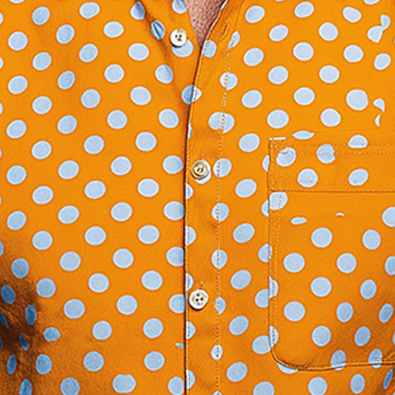 Stuart | Men'S Summer Fashion Polka Dot Cotton Blended Short Sleeve Shirt - Image 3