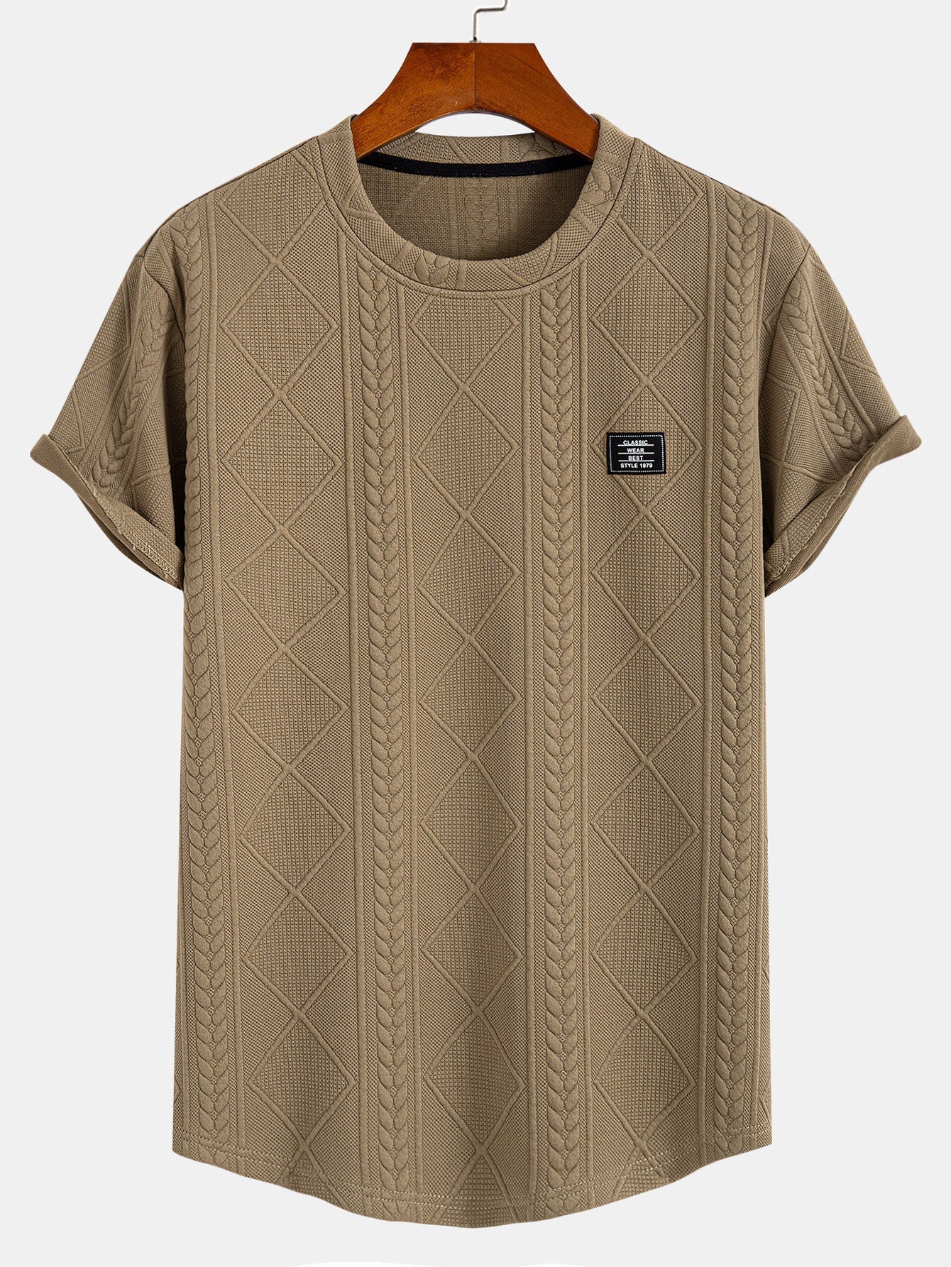 Sullivan® | Short Sleeve Geometric Jacquard Arc Hem T-Shirt - Image 7