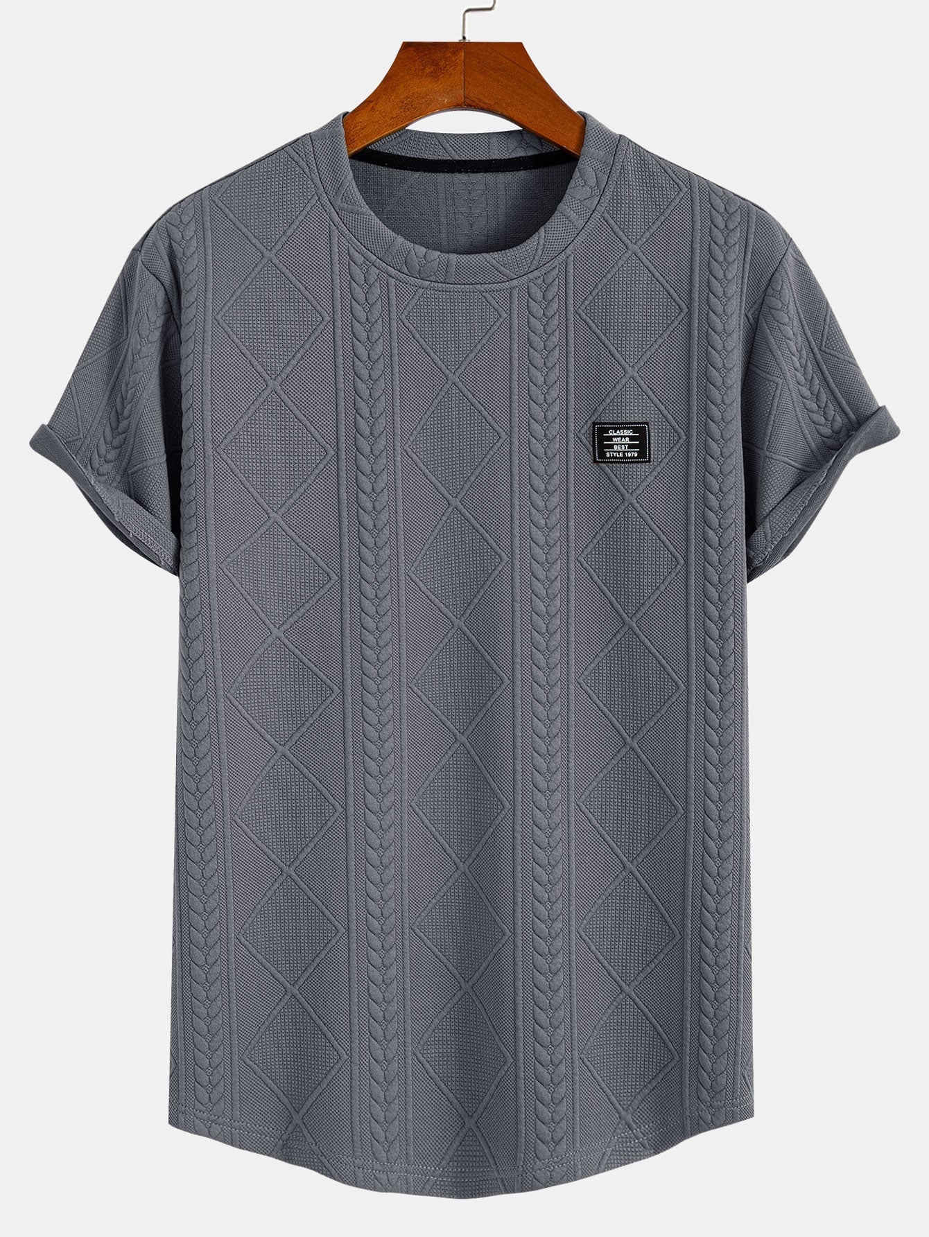 Sullivan® | Short Sleeve Geometric Jacquard Arc Hem T-Shirt - Image 8